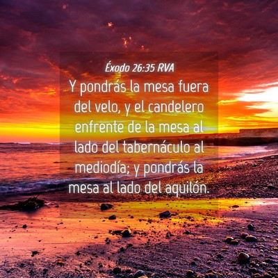 Picture 04 - Éxodo 26:35 RVA - Y pondrás la mesa fuera del velo, y el candelero - Bible Verse Picture