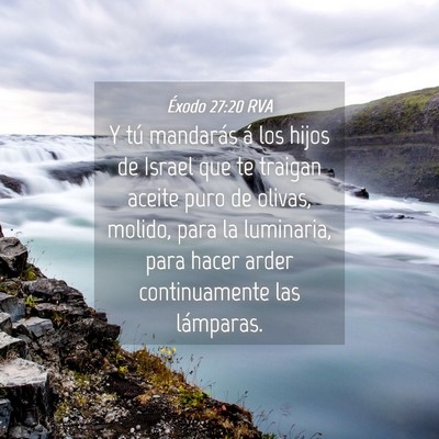 Picture 04 - Éxodo 27:20 RVA - Y tú mandarás á los hijos de Israel que te - Bible Verse Picture