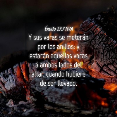 Picture 04 - Éxodo 27:7 RVA - Y sus varas se meterán por los anillos: y - Bible Verse Picture