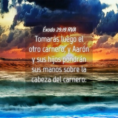 Picture 04 - Éxodo 29:19 RVA - Tomarás luego el otro carnero, y Aarón y sus - Bible Verse Picture