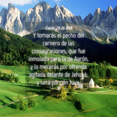 Picture 04 - Éxodo 29:26 RVA - Y tomarás el pecho del carnero de las - Bible Verse Picture
