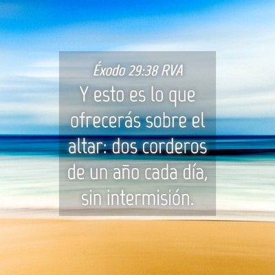 Picture 04 - Éxodo 29:38 RVA - Y esto es lo que ofrecerás sobre el altar: dos - Bible Verse Picture