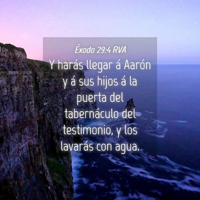 Picture 04 - Éxodo 29:4 RVA - Y harás llegar á Aarón y á sus hijos á la - Bible Verse Picture