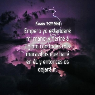Picture 04 - Éxodo 3:20 RVA - Empero yo extenderé mi mano, y heriré á Egipto - Bible Verse Picture