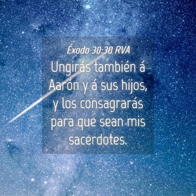 Picture 04 - Éxodo 30:30 RVA - Ungirás también á Aarón y á sus hijos, y los - Bible Verse Picture