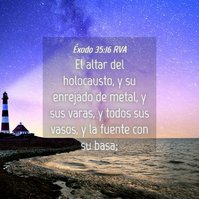 Picture 04 - Éxodo 35:16 RVA - El altar del holocausto, y su enrejado de metal, - Bible Verse Picture