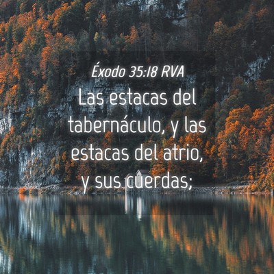Picture 04 - Éxodo 35:18 RVA - Las estacas del tabernáculo, y las estacas del - Bible Verse Picture