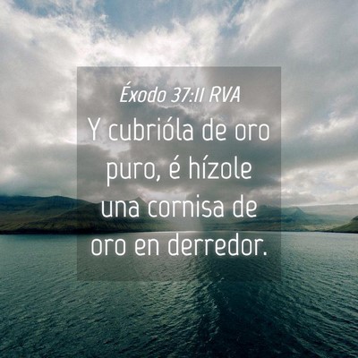 Picture 04 - Éxodo 37:11 RVA - Y cubrióla de oro puro, é hízole una cornisa - Bible Verse Picture