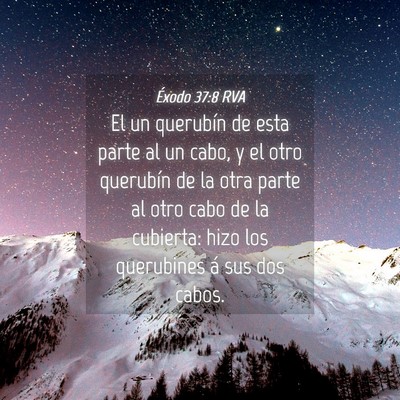 Picture 04 - Éxodo 37:8 RVA - El un querubín de esta parte al un cabo, y el - Bible Verse Picture