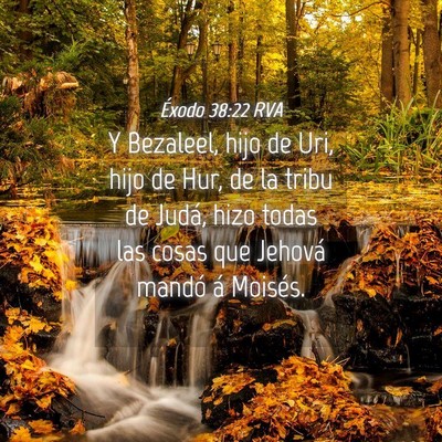 Picture 04 - Éxodo 38:22 RVA - Y Bezaleel, hijo de Uri, hijo de Hur, de la tribu - Bible Verse Picture