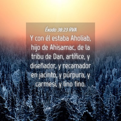 Picture 04 - Éxodo 38:23 RVA - Y con él estaba Aholiab, hijo de Ahisamac, de la - Bible Verse Picture