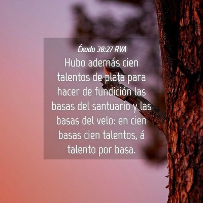 Picture 04 - Éxodo 38:27 RVA - Hubo además cien talentos de plata para hacer de - Bible Verse Picture