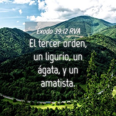 Picture 04 - Éxodo 39:12 RVA - El tercer orden, un ligurio, un ágata, y un - Bible Verse Picture