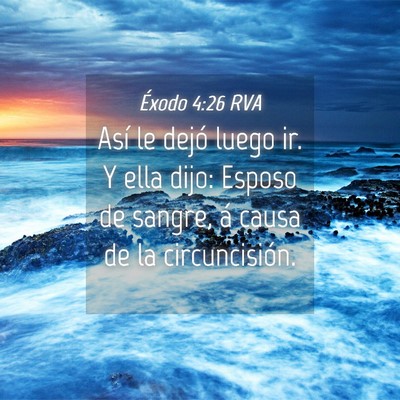 Picture 04 - Éxodo 4:26 RVA - Así le dejó luego ir. Y ella dijo: Esposo de - Bible Verse Picture