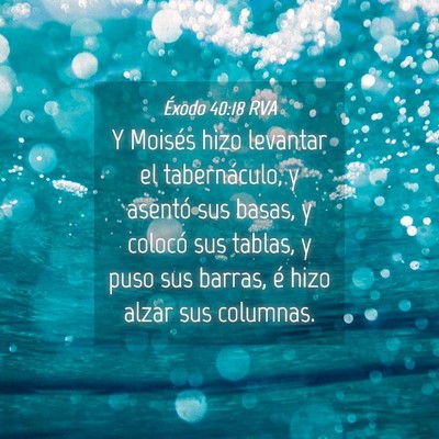 Picture 04 - Éxodo 40:18 RVA - Y Moisés hizo levantar el tabernáculo, y - Bible Verse Picture