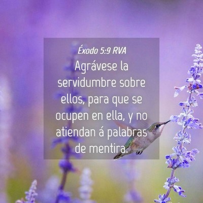 Picture 04 - Éxodo 5:9 RVA - Agrávese la servidumbre sobre ellos, para que se - Bible Verse Picture