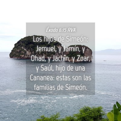 Picture 04 - Éxodo 6:15 RVA - Los hijos de Simeón: Jemuel, y Jamín, y Ohad, y - Bible Verse Picture