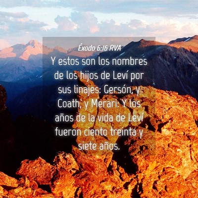 Picture 04 - Éxodo 6:16 RVA - Y estos son los nombres de los hijos de Leví por - Bible Verse Picture