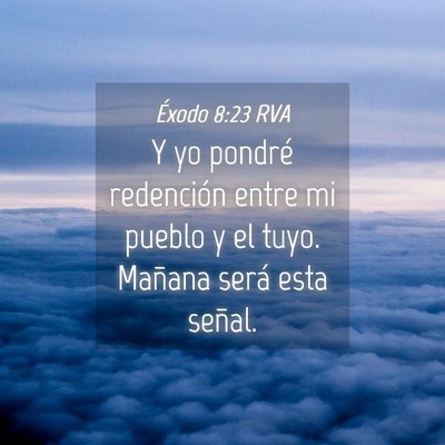 Picture 04 - Éxodo 8:23 RVA - Y yo pondré redención entre mi pueblo y el - Bible Verse Picture