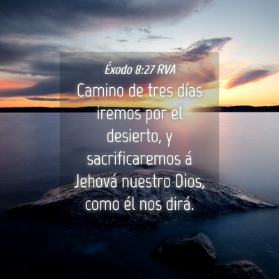 Picture 04 - Éxodo 8:27 RVA - Camino de tres días iremos por el desierto, y - Bible Verse Picture