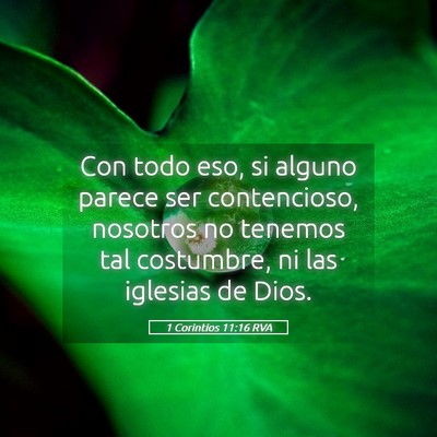 Picture 05 - 1 Corintios 11:16 RVA - Con todo eso, si alguno parece ser contencioso, - Bible Verse Picture