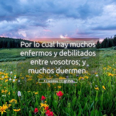 Picture 05 - 1 Corintios 11:30 RVA - Por lo cual hay muchos enfermos y debilitados - Bible Verse Picture