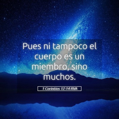 Picture 05 - 1 Corintios 12:14 RVA - Pues ni tampoco el cuerpo es un miembro, sino - Bible Verse Picture