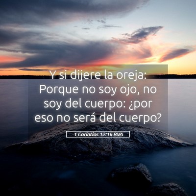 Picture 05 - 1 Corintios 12:16 RVA - Y si dijere la oreja: Porque no soy ojo, no soy - Bible Verse Picture