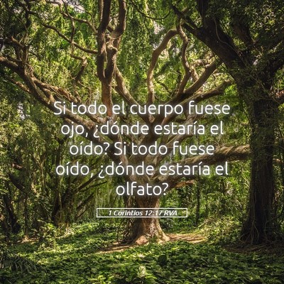 Picture 05 - 1 Corintios 12:17 RVA - Si todo el cuerpo fuese ojo, ¿dónde estaría el - Bible Verse Picture