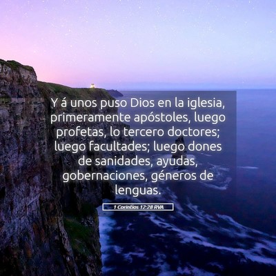 Picture 05 - 1 Corintios 12:28 RVA - Y á unos puso Dios en la iglesia, primeramente - Bible Verse Picture