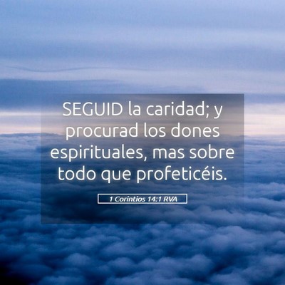 Picture 05 - 1 Corintios 14:1 RVA - SEGUID la caridad; y procurad los dones - Bible Verse Picture