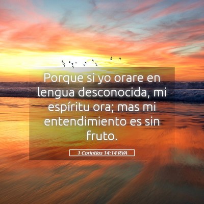 Picture 05 - 1 Corintios 14:14 RVA - Porque si yo orare en lengua desconocida, mi - Bible Verse Picture