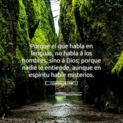 Picture 05 - 1 Corintios 14:2 RVA - Porque el que habla en lenguas, no habla á los - Bible Verse Picture