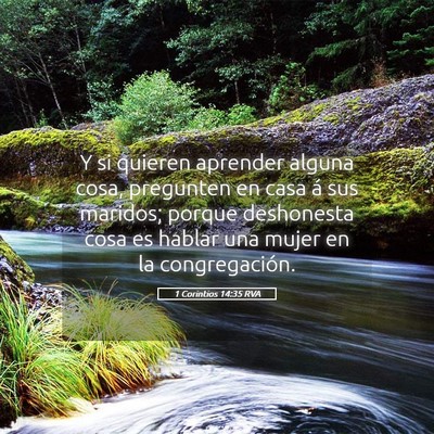 Picture 05 - 1 Corintios 14:35 RVA - Y si quieren aprender alguna cosa, pregunten en - Bible Verse Picture