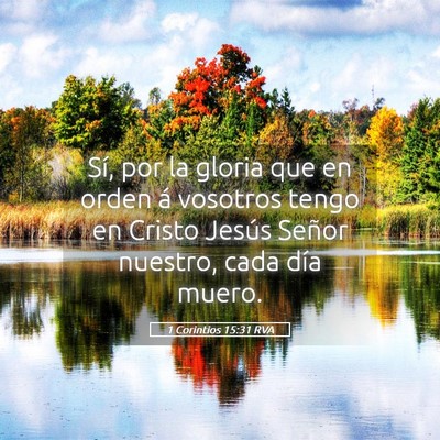 Picture 05 - 1 Corintios 15:31 RVA - Sí, por la gloria que en orden á vosotros tengo - Bible Verse Picture