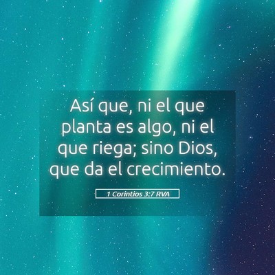 Picture 05 - 1 Corintios 3:7 RVA - Así que, ni el que planta es algo, ni el que - Bible Verse Picture