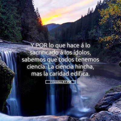 Picture 05 - 1 Corintios 8:1 RVA - Y POR lo que hace á lo sacrificado á los - Bible Verse Picture