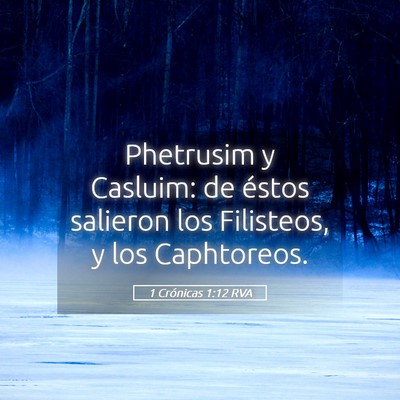 Picture 05 - 1 Crónicas 1:12 RVA - Phetrusim y Casluim: de éstos salieron los - Bible Verse Picture