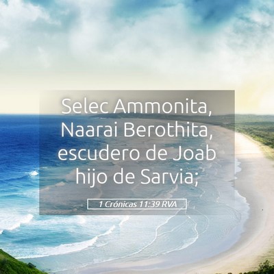 Picture 05 - 1 Crónicas 11:39 RVA - Selec Ammonita, Naarai Berothita, escudero de - Bible Verse Picture