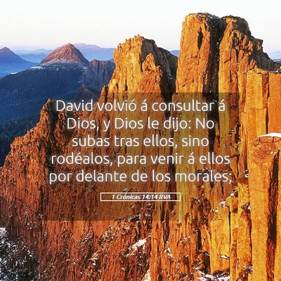 Picture 05 - 1 Crónicas 14:14 RVA - David volvió á consultar á Dios, y Dios le - Bible Verse Picture