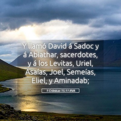 Picture 05 - 1 Crónicas 15:11 RVA - Y llamó David á Sadoc y á Abiathar, - Bible Verse Picture