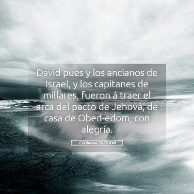Picture 05 - 1 Crónicas 15:25 RVA - David pues y los ancianos de Israel, y los - Bible Verse Picture