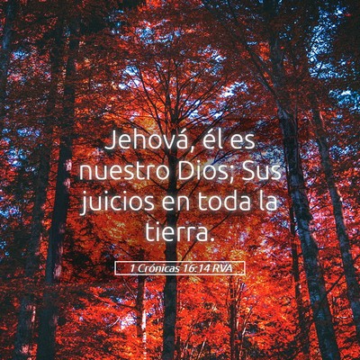 Picture 05 - 1 Crónicas 16:14 RVA - Jehová, él es nuestro Dios; Sus juicios en toda - Bible Verse Picture