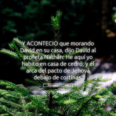Picture 05 - 1 Crónicas 17:1 RVA - Y ACONTECIO que morando David en su casa, dijo - Bible Verse Picture