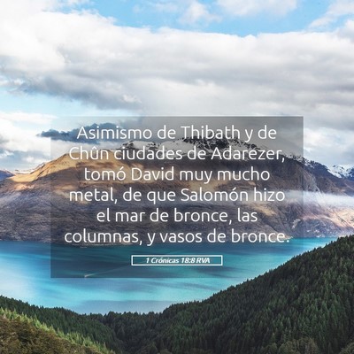 Picture 05 - 1 Crónicas 18:8 RVA - Asimismo de Thibath y de Chûn ciudades de - Bible Verse Picture