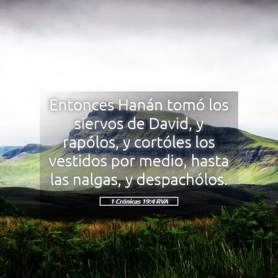 Picture 05 - 1 Crónicas 19:4 RVA - Entonces Hanán tomó los siervos de David, y - Bible Verse Picture