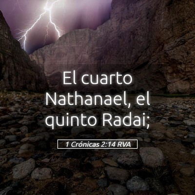Picture 05 - 1 Crónicas 2:14 RVA - El cuarto Nathanael, el quinto - Bible Verse Picture