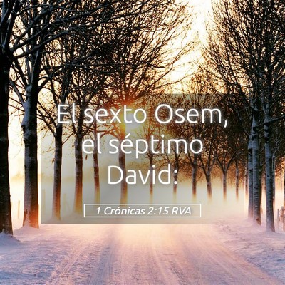 Picture 05 - 1 Crónicas 2:15 RVA - El sexto Osem, el séptimo - Bible Verse Picture