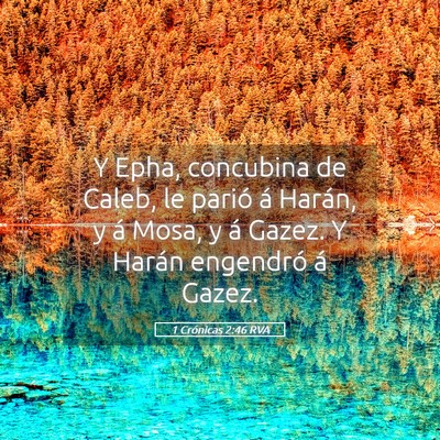 Picture 05 - 1 Crónicas 2:46 RVA - Y Epha, concubina de Caleb, le parió á Harán, - Bible Verse Picture