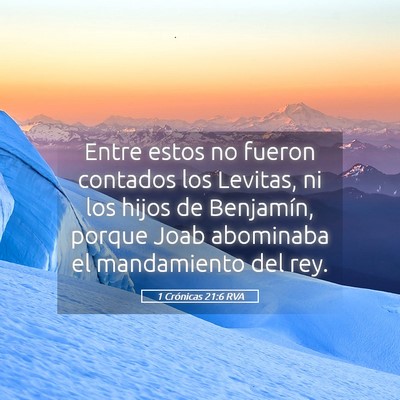 Picture 05 - 1 Crónicas 21:6 RVA - Entre estos no fueron contados los Levitas, ni - Bible Verse Picture